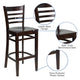 Walnut Wood Seat/Walnut Wood Frame |#| Ladder Back Walnut Wood Restaurant Barstool