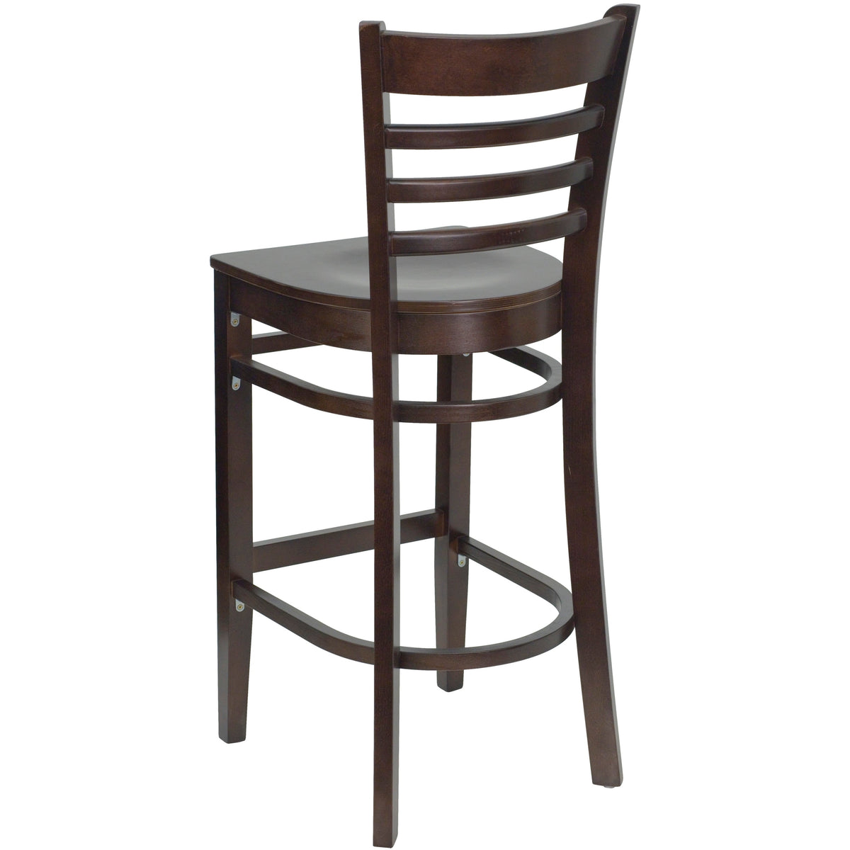 Walnut Wood Seat/Walnut Wood Frame |#| Ladder Back Walnut Wood Restaurant Barstool