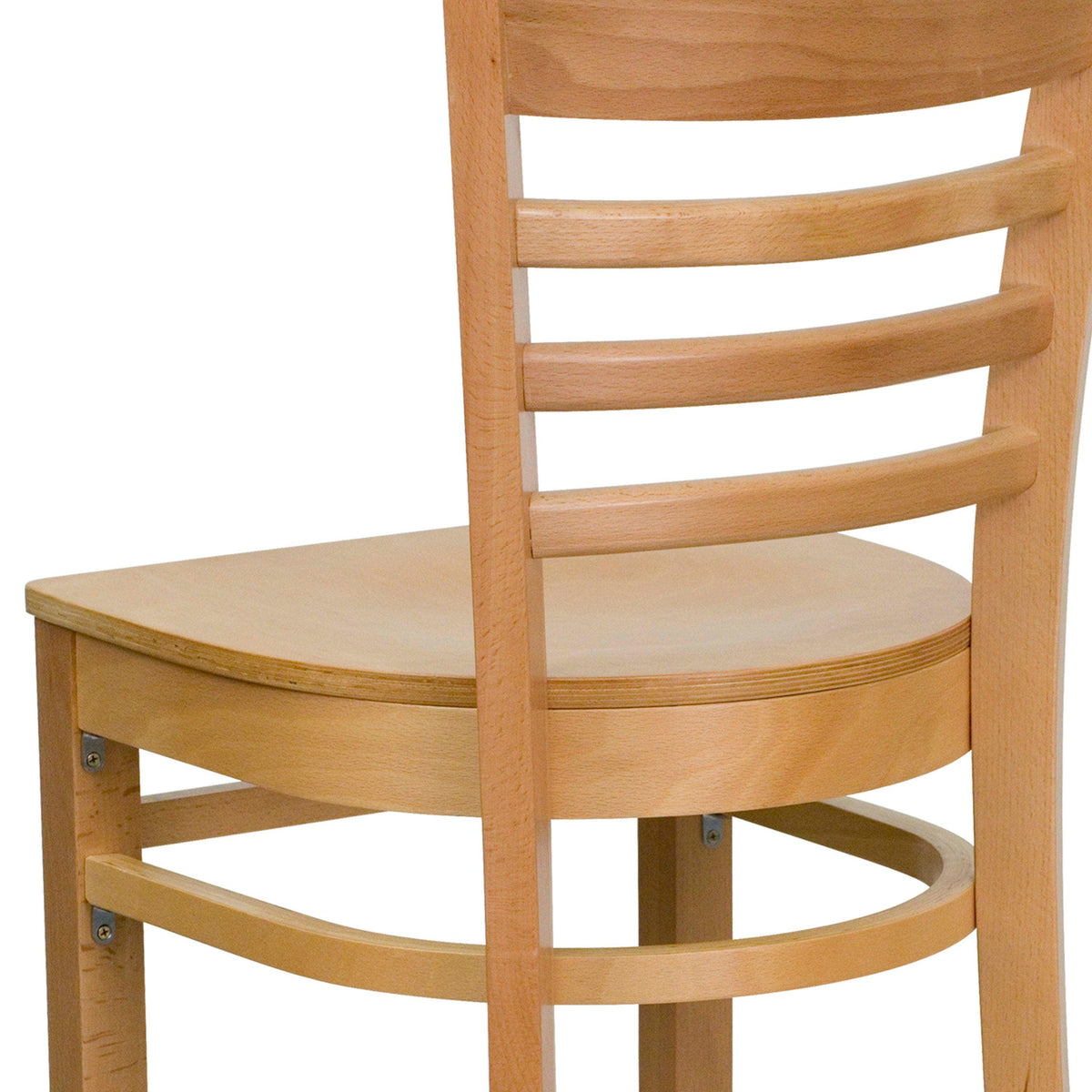 Natural Wood Seat/Natural Wood Frame |#| Ladder Back Natural Wood Restaurant Barstool