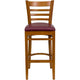 Burgundy Vinyl Seat/Cherry Wood Frame |#| Ladder Back Cherry Wood Restaurant Barstool - Burgundy Vinyl Seat