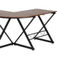 Teakwood Laminate L-Shape Computer Desk with Pull-Out Keyboard Tray
