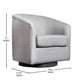 Light Gray |#| Traditional Club Style Accent Chair with 360° Swivel Metal Base in Light Gray