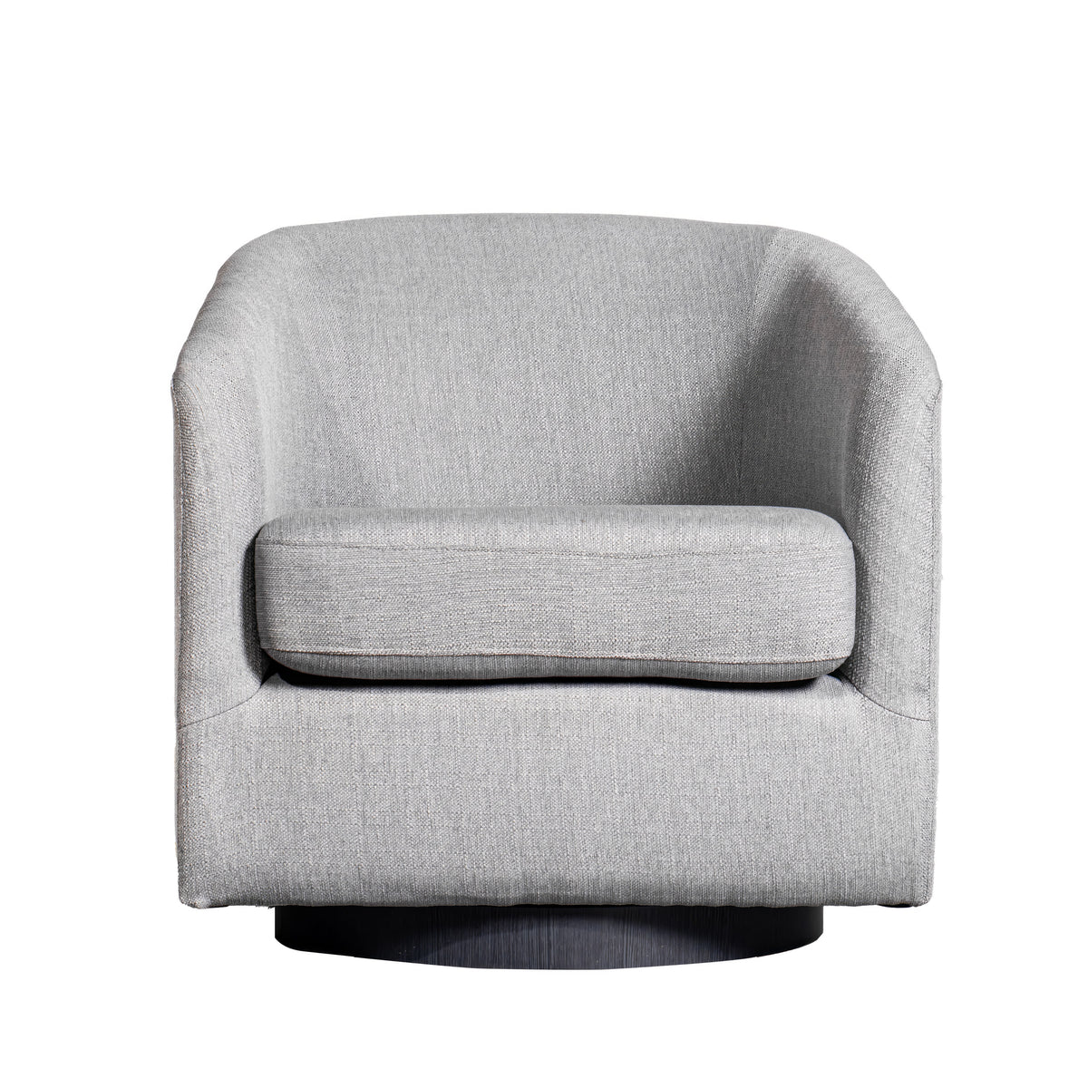 Light Gray |#| Traditional Club Style Accent Chair with 360° Swivel Metal Base in Light Gray