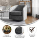 Dark Gray |#| Traditional Club Style Accent Chair with 360° Swivel Metal Base in Dark Gray