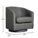 Dark Gray |#| Traditional Club Style Accent Chair with 360° Swivel Metal Base in Dark Gray