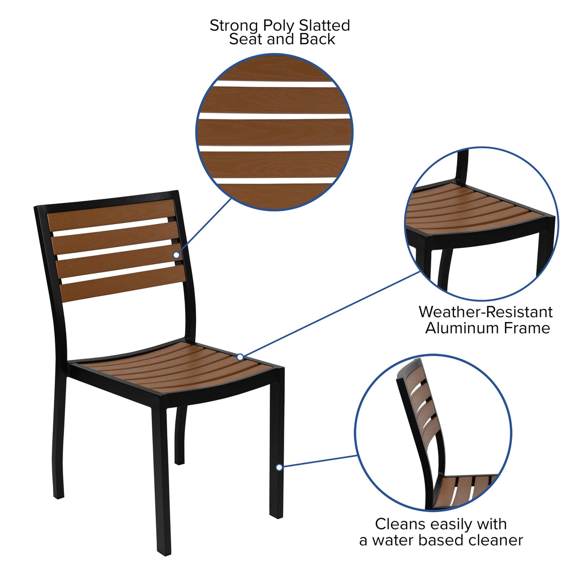 Tan |#| Faux Teak 35inch Square Patio Table, 2 Chairs & Tan 9FT Patio Umbrella with Base