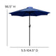 Navy |#| Faux Teak 35inch Square Patio Table, 2 Chairs & Navy 9FT Patio Umbrella with Base