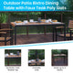 Teal |#| Faux Teak 30inch x 48inch Patio Table, 4 Chairs & Teal 9FT Patio Umbrella with Base