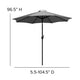 Gray |#| Faux Teak 30inch x 48inch Patio Table, 4 Chairs & Gray 9FT Patio Umbrella with Base