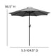 Gray |#| Faux Teak 35inch Square Patio Table, 4 Chairs & Gray 9FT Patio Umbrella with Base
