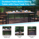 Red |#| 30inch x 48inch Faux Teak Patio Table, 4 Chairs and Red 9FT Patio Umbrella with Base