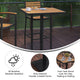 Teak |#| Indoor/Outdoor 32inch Square Bar Height Dining Table with Poly Slats in Faux Teak