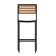 Teak |#| Commercial Grade Outdoor All-Weather Bar Stool with Poly Resin Slats - Teak