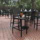 Gray Wash |#| Commercial Grade Outdoor All-Weather Bar Stool with Poly Resin Slats - Gray Wash