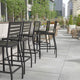 Gray Wash |#| Commercial Grade Outdoor All-Weather Bar Stool with Poly Resin Slats - Gray Wash