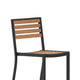 Teak |#| Commercial Grade Outdoor All-Weather Bar Stool with Poly Resin Slats - Teak