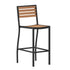 Lark Commercial Grade Bar Height Stool, All-Weather Outdoor Bar Stool with Faux Wood Poly Resin Slats and Aluminum Frame