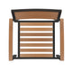 Teak |#| Stackable All-Weather Black Aluminum Patio Chairs with Faux Teak Slats