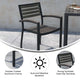 Gray Wash Teak |#| Stackable All-Weather Black Aluminum Patio Chair with Gray Wash Faux Teak Slats