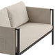 Beige |#| Black Steel Frame Loveseat with Included Beige Cushions and Storage Pockets