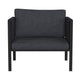 Charcoal |#| Black Steel Frame Patio Chair with Included Charcoal Cushions & Storage Pockets