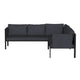 Charcoal |#| Black Steel Frame Sectional with Included Charcoal Cushions and Storage Pockets