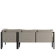 Beige |#| Black Steel Frame Sectional with Beige Cushions and Storage Pockets