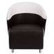 Black and Melrose White |#| Black LeatherSoft Curved Barrel Back Lounge Chair w/Melrose White Detailing