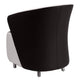 Black and Melrose White |#| Black LeatherSoft Curved Barrel Back Lounge Chair w/Melrose White Detailing