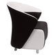 Black and Melrose White |#| Black LeatherSoft Curved Barrel Back Lounge Chair w/Melrose White Detailing