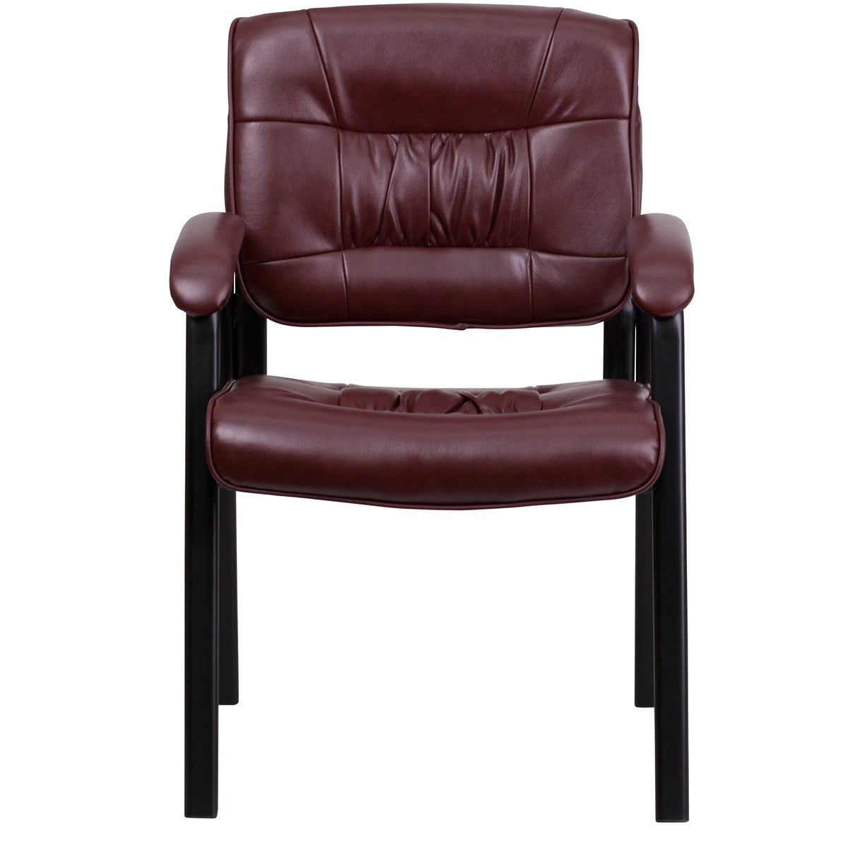 Burgundy LeatherSoft/Black Frame |#| Burgundy LeatherSoft Executive Side Reception Chair w/ Black Frame - Home Office