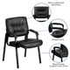 Black LeatherSoft/Black Frame |#| Black LeatherSoft Executive Side Reception Chair with Black Frame - Home Office