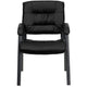 Black LeatherSoft/Titanium Gray Frame |#| Black LeatherSoft Executive Side Reception Lounge Chair with Titanium Gray Frame