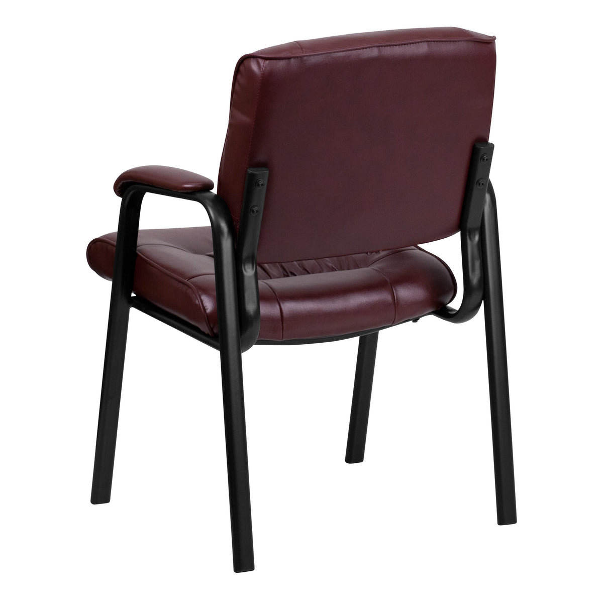 Burgundy LeatherSoft/Black Frame |#| Burgundy LeatherSoft Executive Side Reception Chair w/ Black Frame - Home Office