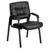 LeatherSoft Executive Side Reception Chair with Powder Coated Frame