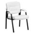 LeatherSoft Executive Side Reception Chair with Powder Coated Frame