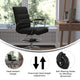 Black |#| Drafting Chair with Roller Wheels, Adjustable Foot Ring - Black LeatherSoft