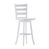 Liesel Commercial Grade Wooden Classic Ladderback Swivel Bar Height Barstool with Solid Wood Seat