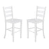 Liesel Set of 2 Commercial Grade Wooden Classic Ladderback Bar Height Barstool with Solid Wood Seat