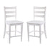 Liesel Set of 2 Commercial Grade Wooden Classic Ladderback Counter Height Barstool with Solid Wood Seat