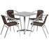 Lila 27.5'' Square Aluminum Indoor-Outdoor Table Set with 4 Rattan Chairs