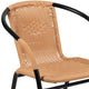 Beige |#| 2 Pack Beige Rattan Indoor-Outdoor Restaurant Stack Chair with Curved Back