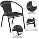 Black |#| 2 Pack Black Rattan Indoor-Outdoor Restaurant Stack Chair with Curved Back