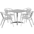 Lila 31.5'' Square Aluminum Indoor-Outdoor Table Set with 4 Slat Back Chairs