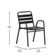 Commercial Patio Dining Set with Table, 4 Chairs, and 2 Arm Chairs in Black