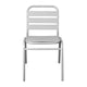 Silver |#| Commercial Silver Indoor-Outdoor Restaurant Stack Chair with Triple Slat Back