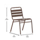 Bronze |#| Commercial Bronze Indoor-Outdoor Restaurant Stack Chair with Triple Slat Back
