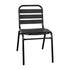 Lila Aluminum Commercial Indoor-Outdoor Armless Restaurant Stack Chair with Triple Slat Back