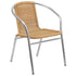 Lila Aluminum and Rattan Commercial Indoor-Outdoor Restaurant Stack Chair
