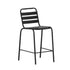 Lila Commercial Metal Indoor-Outdoor Restaurant Bar Height Stool with Metal Triple Slat Back